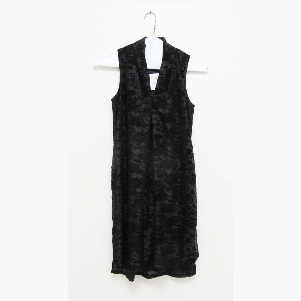 Versona Spense Black Floral Sleeveless Hi-Lo Dress